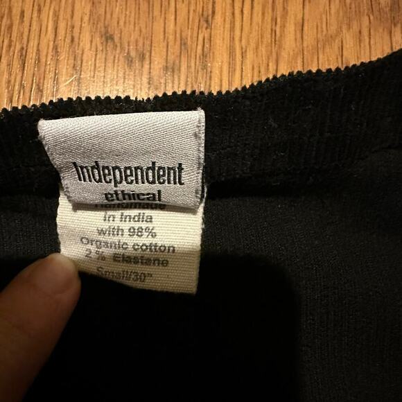 Lucy & Yak Black Corduroy Overalls Dungarees size small 30” tapered full - Picture 7 of 11